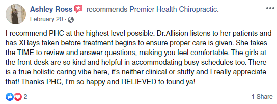 Chiropractic Virgina Beach VA FB Testimonial