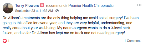 Chiropractic Virgina Beach VA FB Testimonial