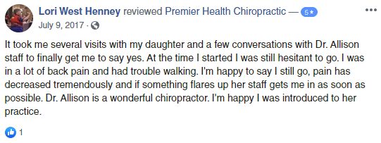 Chiropractic Virgina Beach VA FB Testimonial