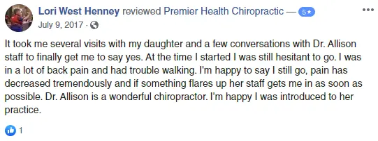 Chiropractic Virgina Beach VA FB Testimonial Chiropractic Virgina Beach VA FB Testimonial