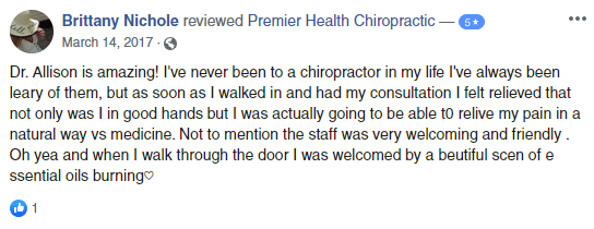 Chiropractic Virgina Beach VA FB Testimonial