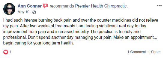 Chiropractic Virgina Beach VA FB Testimonial