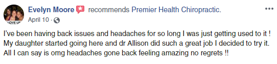 Chiropractic Virgina Beach VA FB Testimonial